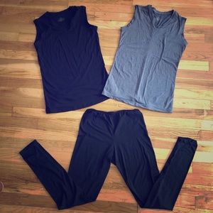 Cuddl Duds leggings & 2 active layers tanks